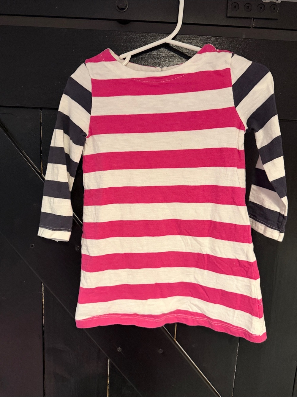 Baby GapG Striped Long-Sleeve Dress- Pink & Navy